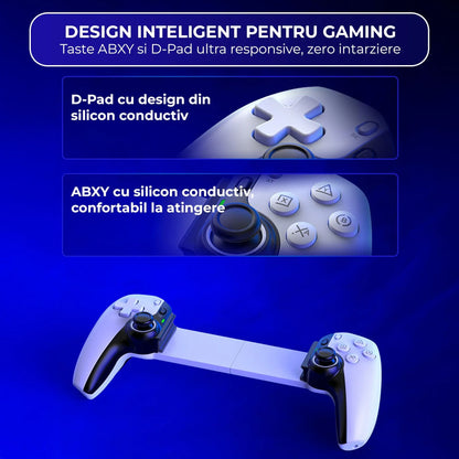 Controller Gaming Wireless Timebox, Hall Joystick, Bluetooth, Alb