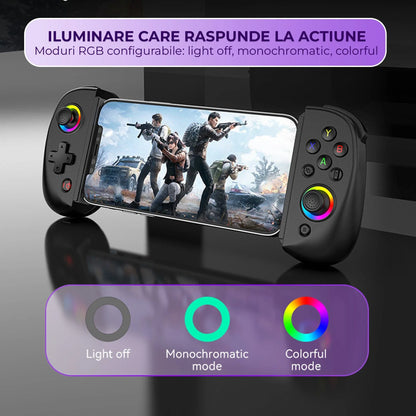 Gamepad Controller Gaming Wireless cu Joystick Hall, Bluetooth 5.0, Negru