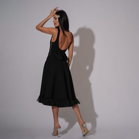 Rochie neagra cu spatele gol Estella