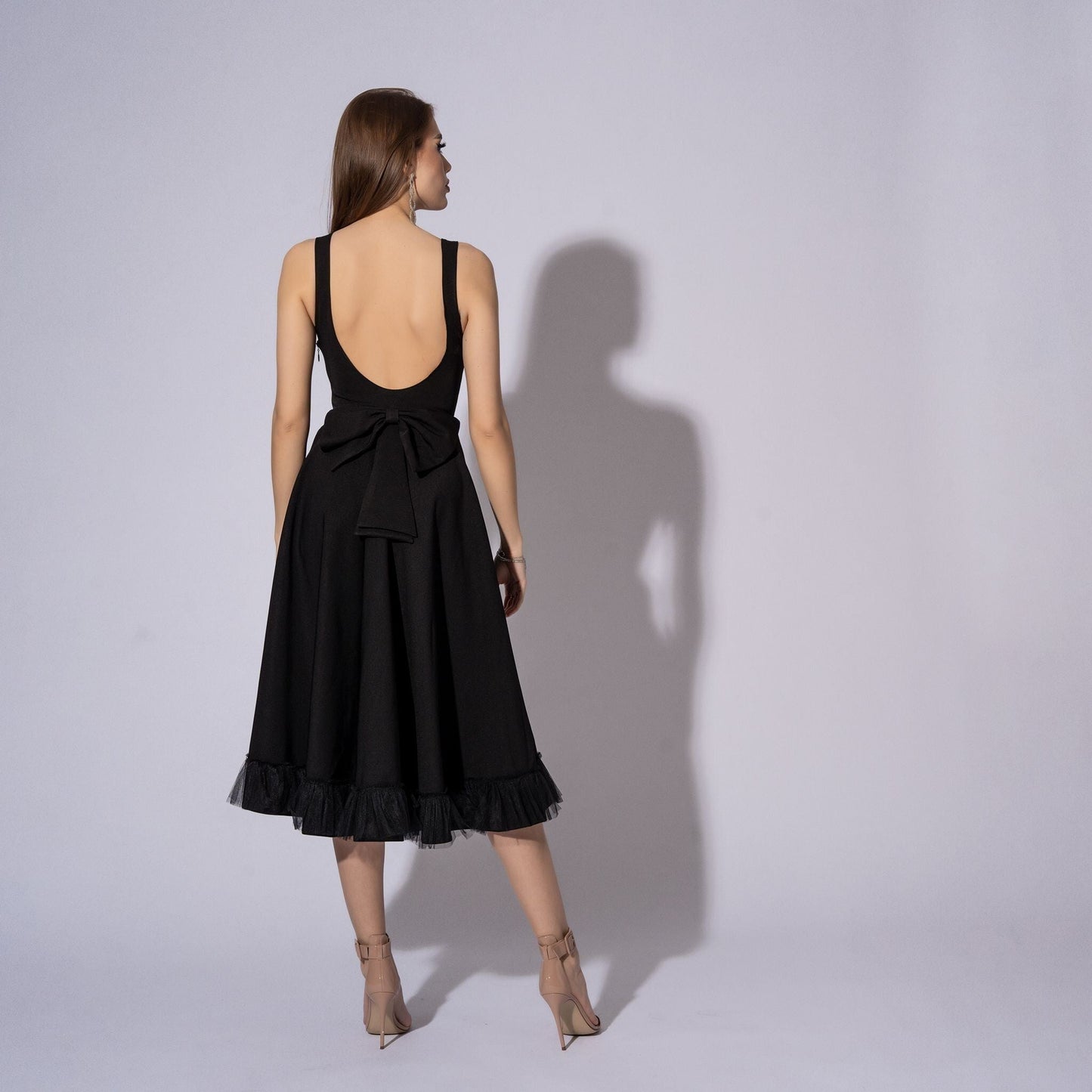 Rochie neagra cu spatele gol Estella