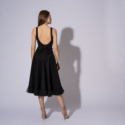 Rochie neagra cu spatele gol Estella