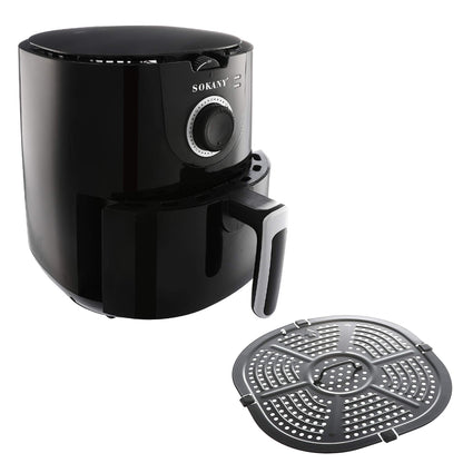 Friteuza fara ulei Sokany AF-002, 1500W, 5L, Control Temperatura, Negru/Inox