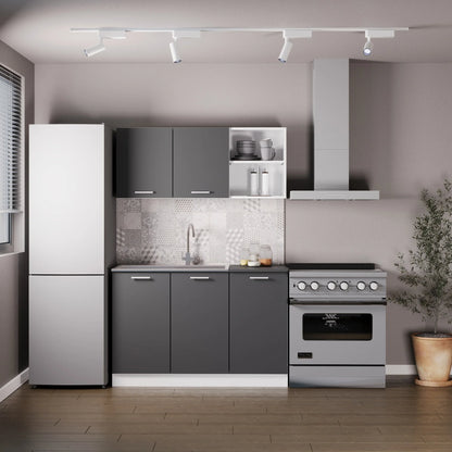 Set Bucatarie haaus Ara, Antracit/Alb, L 120 cm