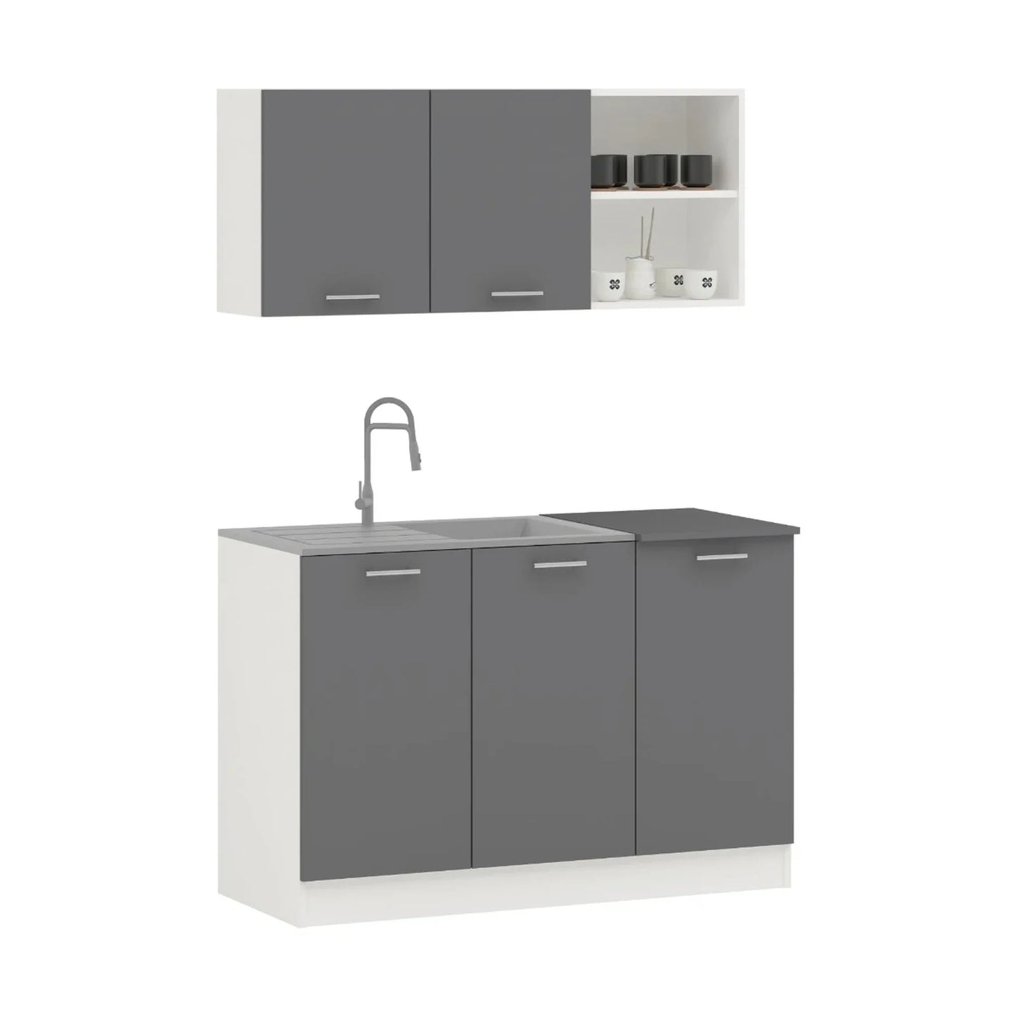 Set Bucatarie haaus Ara, Antracit/Alb, L 120 cm