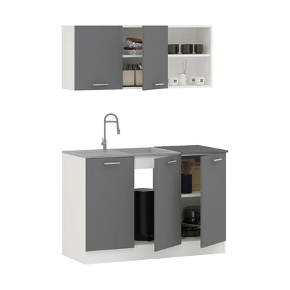 Set Bucatarie haaus Ara, Antracit/Alb, L 120 cm