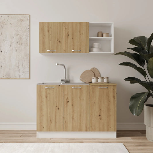Set Bucatarie haaus Ara, Stejar Artisan/Alb, L 120 cm