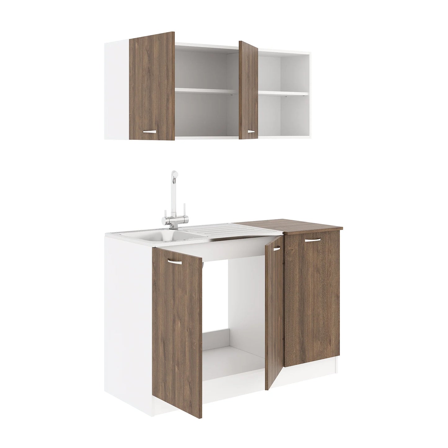 Set Bucatarie haaus Ara, Stejar Bronz/Alb, L 120 cm