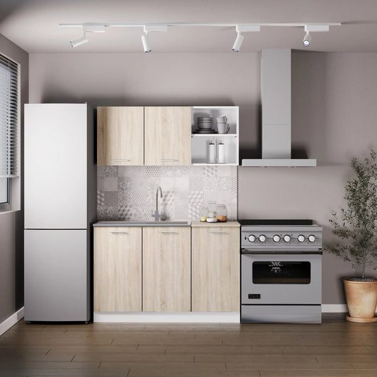 Set Bucatarie haaus Ara, Stejar Sonoma/Alb, L 120 cm