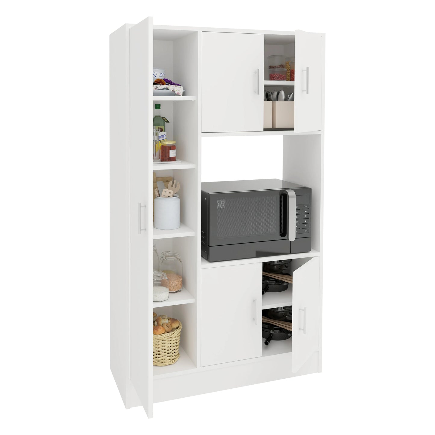 Dulap bucatarie Arno, 5 Usi, Alb, 90 x 32 x 150 cm