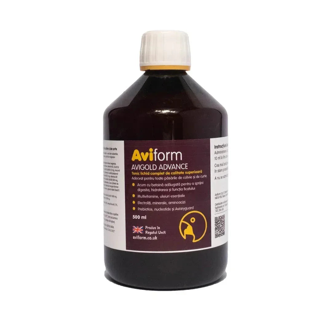 Aviform Avigold – vitamine, probiotice și aminoacizi pasari de colivie