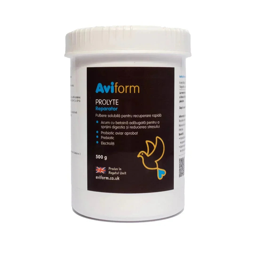 Aviform Prolyte – probiotice și electroliți pentru recuperare porumbei 500 gr