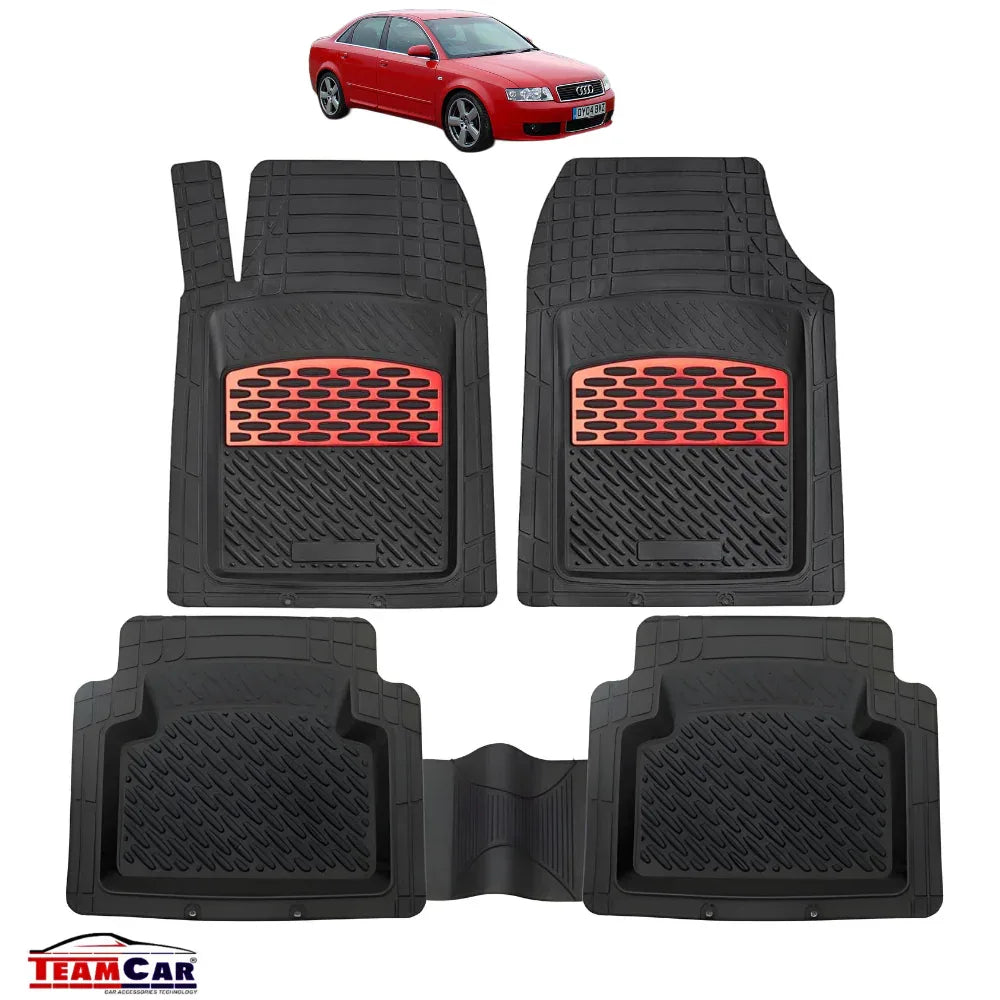 Covorașe Universale Tip Tăviță TEAMCAR® Audi A4 B6 Sedan (2000–2004), Set 5 Bucăți, Red - 221.ro