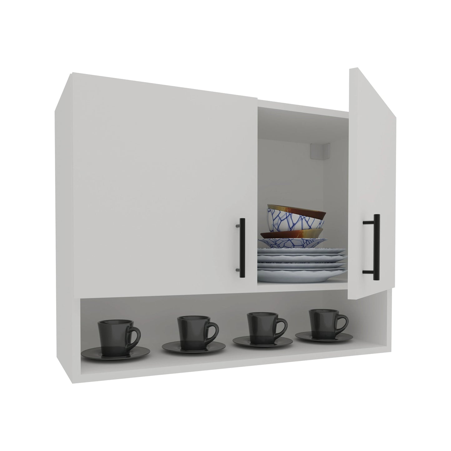 Corp Superior haaus Berna, 2 Usi, cu spatiu, Alb, 80 x 30 x 60 cm