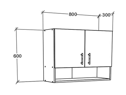 Corp Superior haaus Berna, 2 Usi, cu spatiu, Alb, 80 x 30 x 60 cm