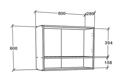 Corp Superior haaus Berna, 2 Usi, cu spatiu, Alb, 80 x 30 x 60 cm