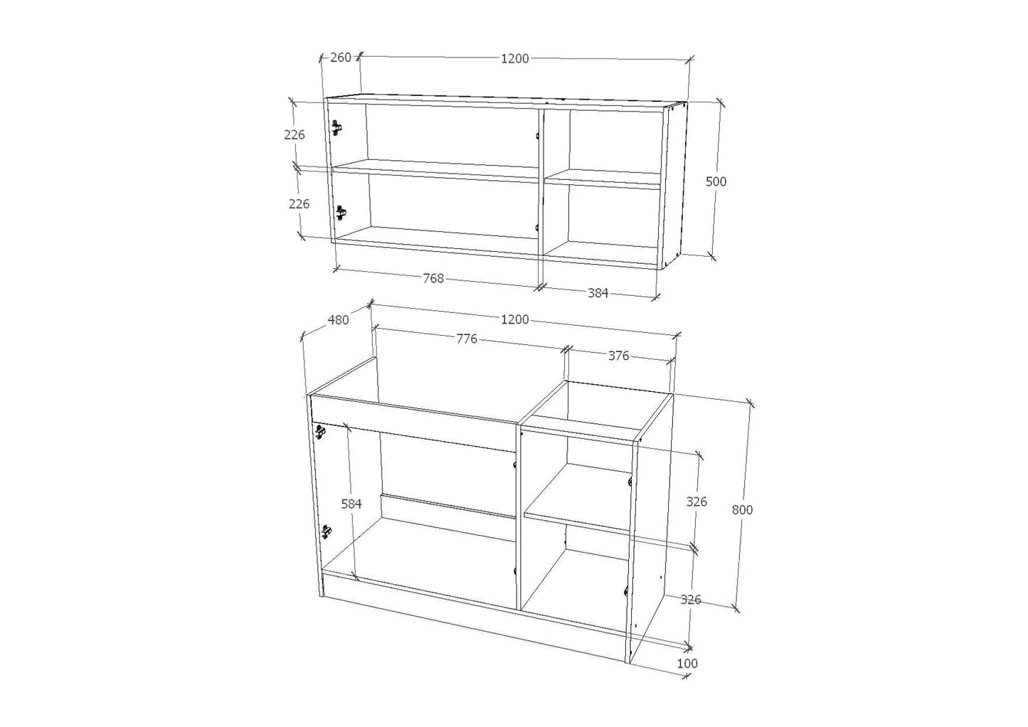 Set Bucatarie haaus Ara, Stejar Artisan/Alb, L 120 cm