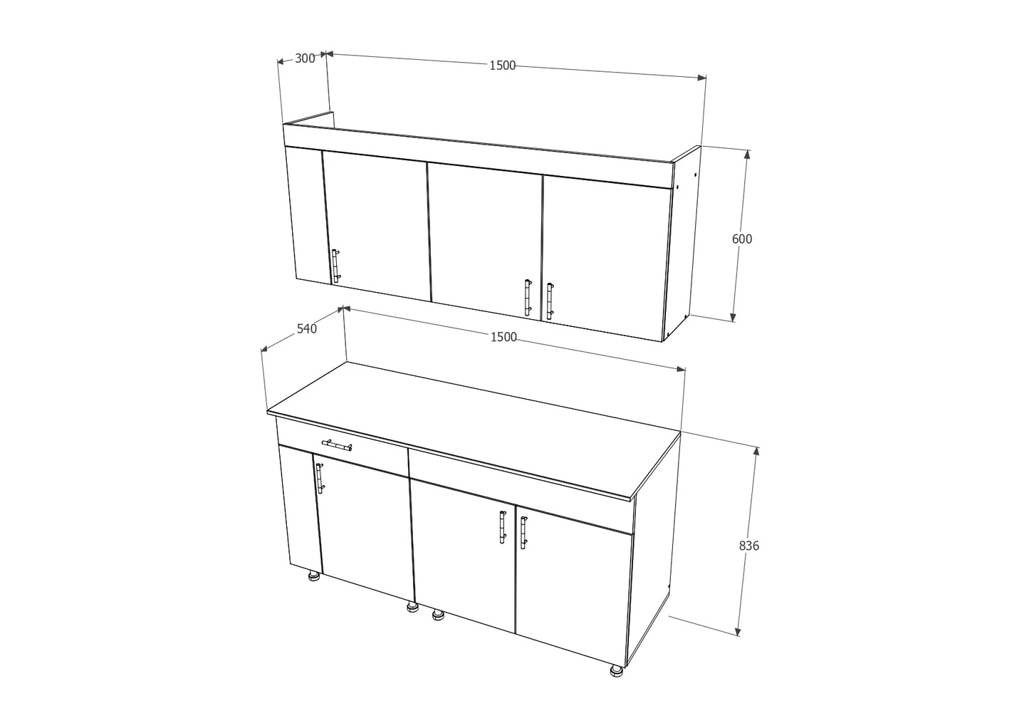 Set Bucatarie haaus Reno, Stejar Sonoma/Verde, L 150 cm