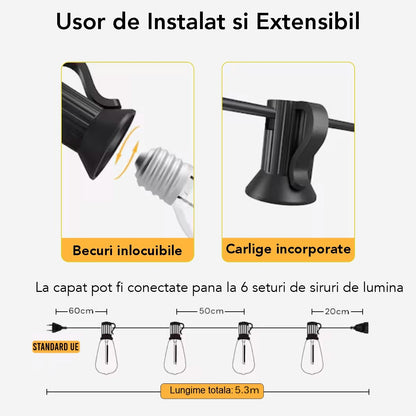 Ghirlanda luminoasa, decorativa, interconectabila, Naimeed D6127, 5m, 10 Becuri LED, Lumina Alb Rece