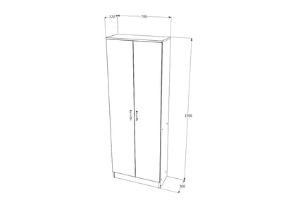 Biblioteca Flint, 2 Usi, Stejar Bronz, 70 x 32 x 196 cm