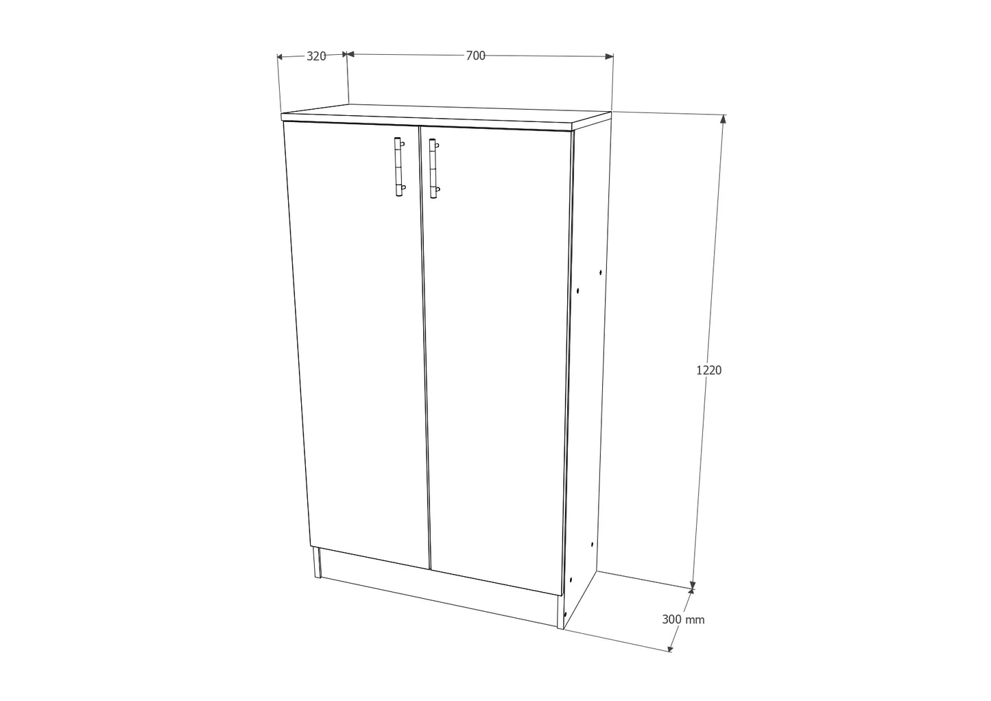 Biblioteca Flint, 2 Usi, Stejar Bronz, 70 x 32 x 122 cm