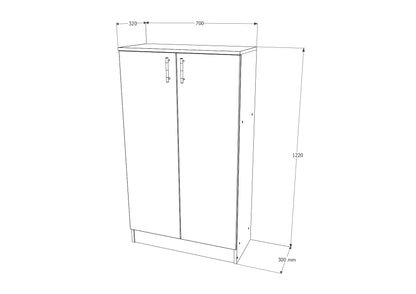 Biblioteca Flint, 2 Usi, Stejar Sonoma, 70 x 32 x 122 cm