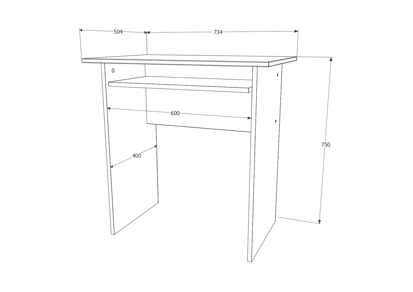 Birou haaus Kinder, Stejar Bronz, 73 x 50 x 75 cm