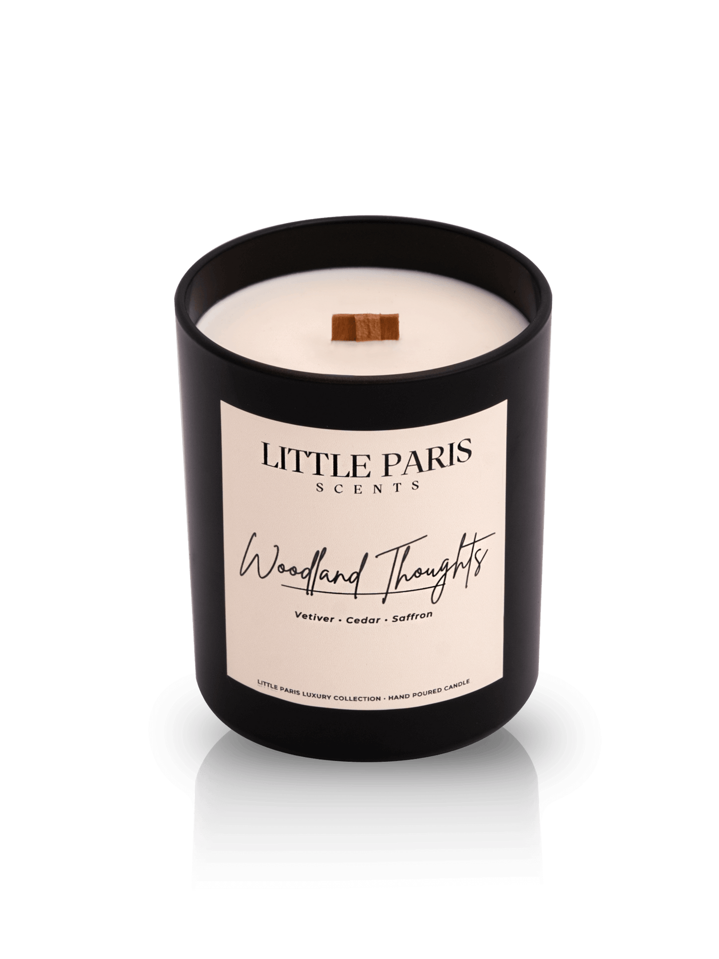 Lumânare parfumată Woodland Thoughts - Vetiver •  Lemn de Cedar • Șofran