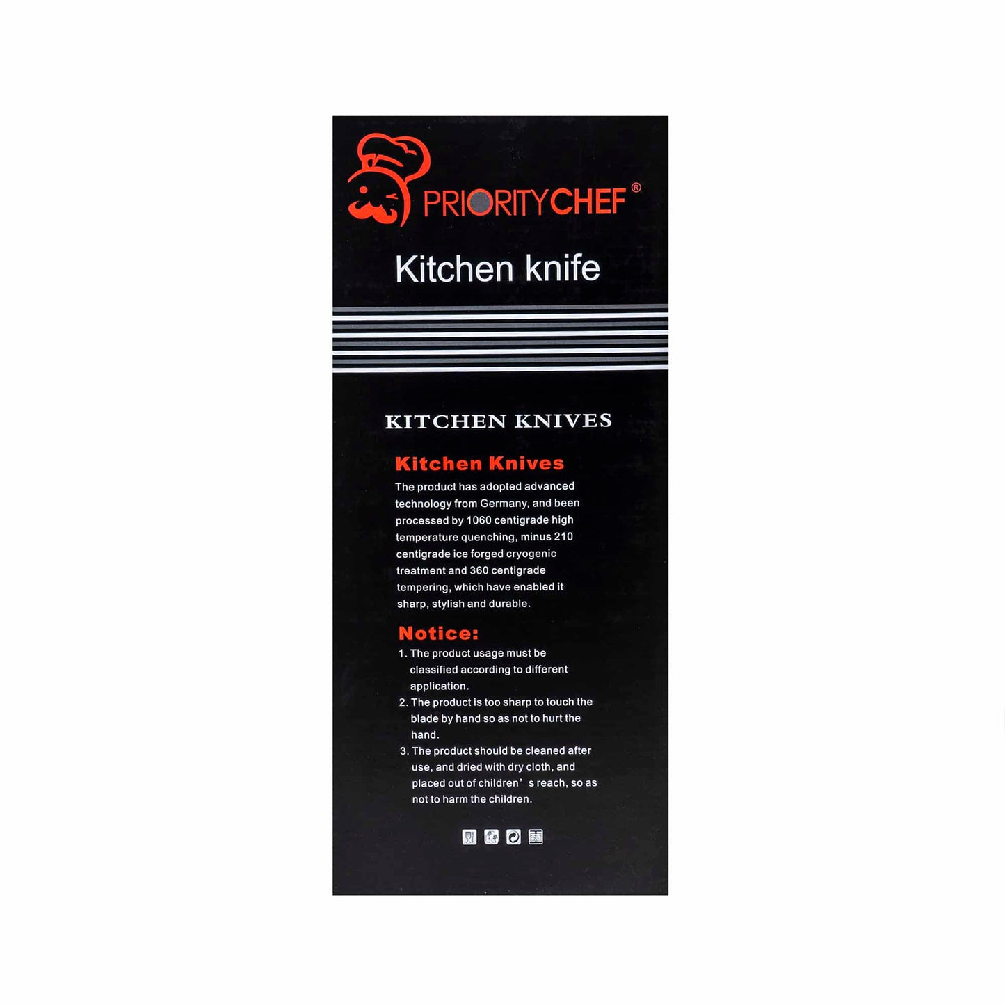 Set cutite cu suport, 8piese, inox, negru / CC9808