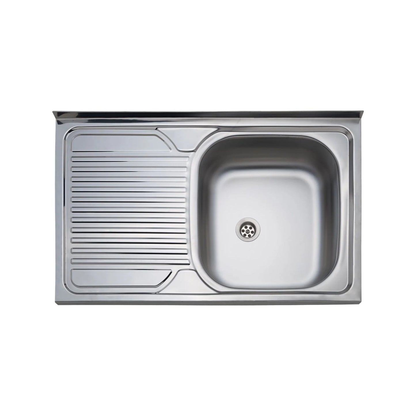 Chiuveta haaus Sanq, 1 Cuva dreapta, Inox lucios, pe masca, 80 x 50 cm