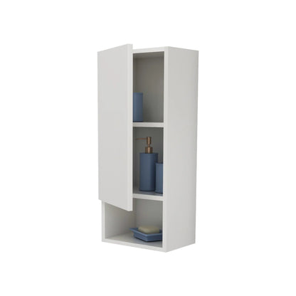 Corp Baie haaus Zed, Suspendat, 1 Usa, Alb lucios/Alb, MDF, L 30 x l 22 x 72 cm