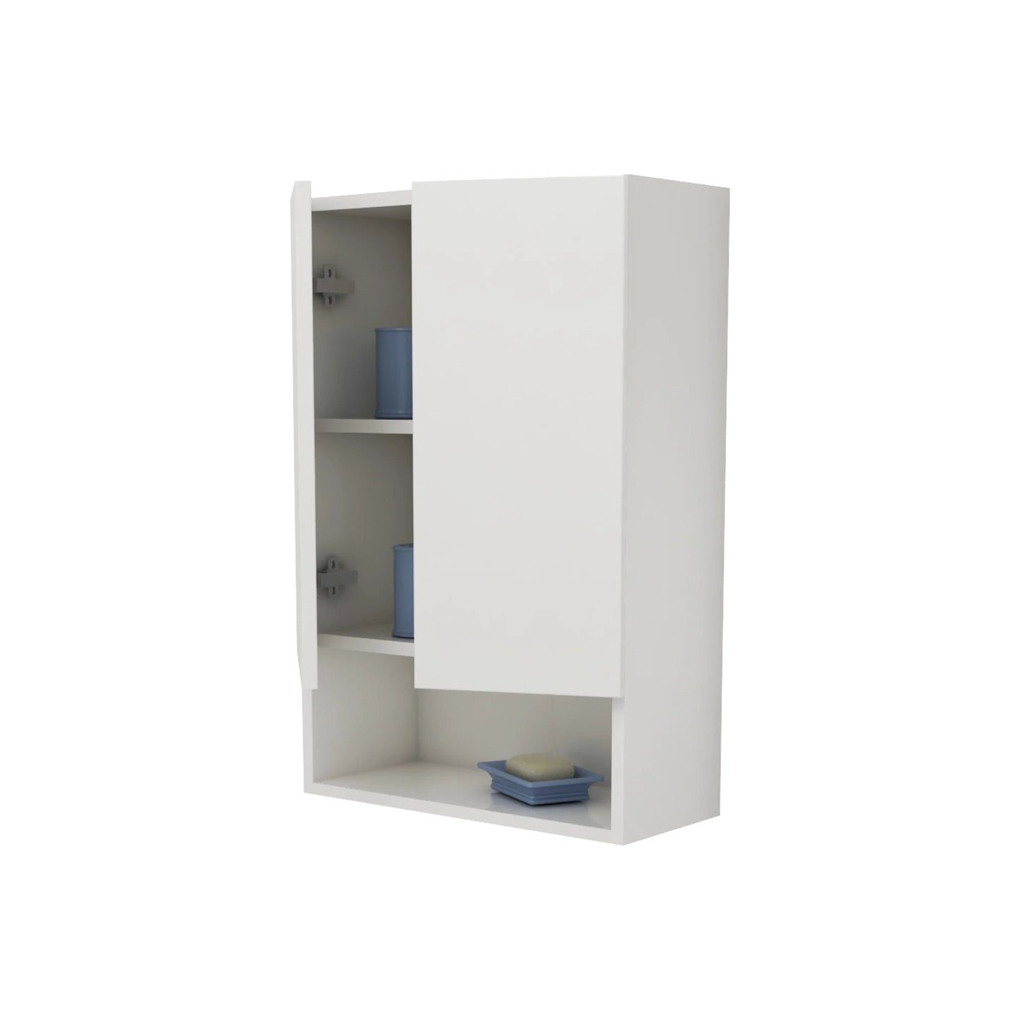 Corp Baie haaus Zed, Suspendat, 2 Usi, Alb lucios/Alb, MDF, L 48 x l 22 x H 72 cm