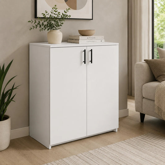 Comoda Creta, 2 Usi, Alb, 80 x 42 x 90 cm