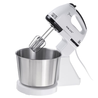 Mixer cu bol Sokany  CX-6620, 250W, bol din inox 2L, 7 trepte de viteza, Alb