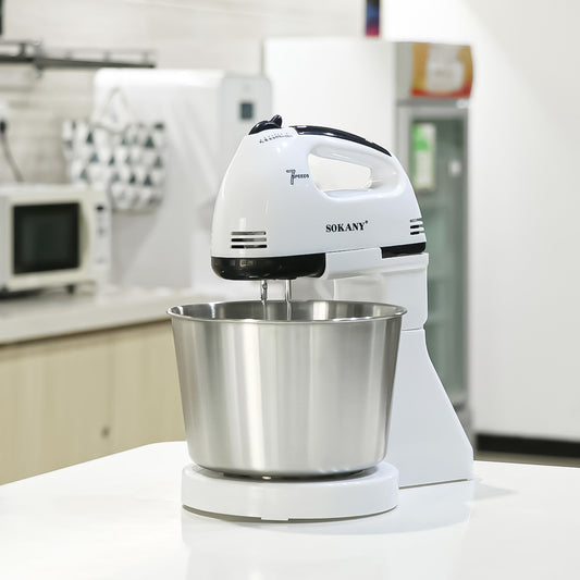 Mixer cu bol Sokany  CX-6620, 250W, bol din inox 2L, 7 trepte de viteza, Alb