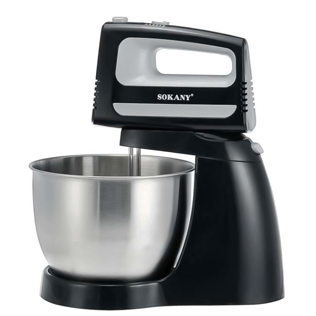 Mixer cu bol Sokany CX-6622, 400W, bol din inox 3.5L, 5 trepte de viteza, Negru/Inox