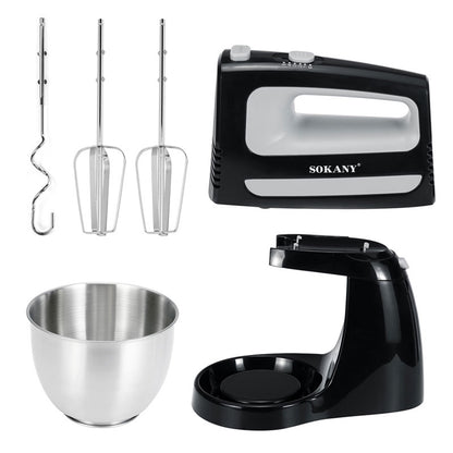 Mixer cu bol Sokany CX-6622, 400W, bol din inox 3.5L, 5 trepte de viteza, Negru/Inox