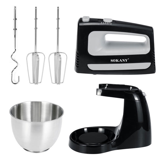 Mixer cu bol Sokany CX-6622, 400W, bol din inox 3.5L, 5 trepte de viteza, Negru/Inox