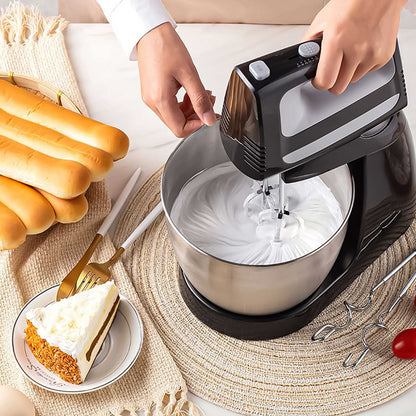 Mixer cu bol Sokany CX-6622, 400W, bol din inox 3.5L, 5 trepte de viteza, Negru/Inox