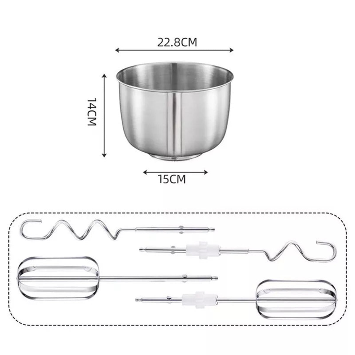 Mixer cu bol Sokany CX-6652, 500W, bol din inox 3.5L, 5 trepte de viteza, Negru