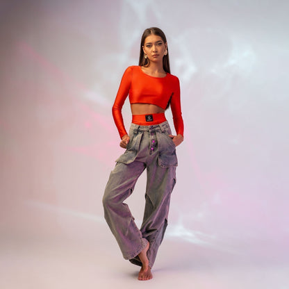 Chiloti modelatori din lycra cu talie inalta Rosii