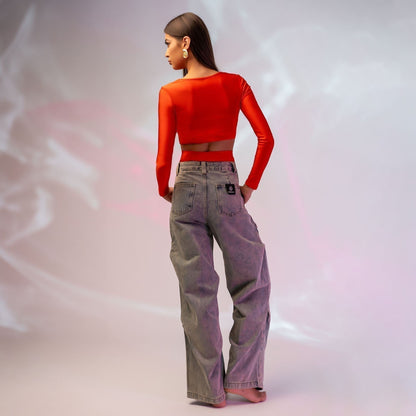 Chiloti modelatori din lycra cu talie inalta Rosii