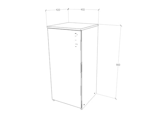 Comoda haaus Creta, O Usa, Stejar Bronz, 40 x 42 x 90 cm