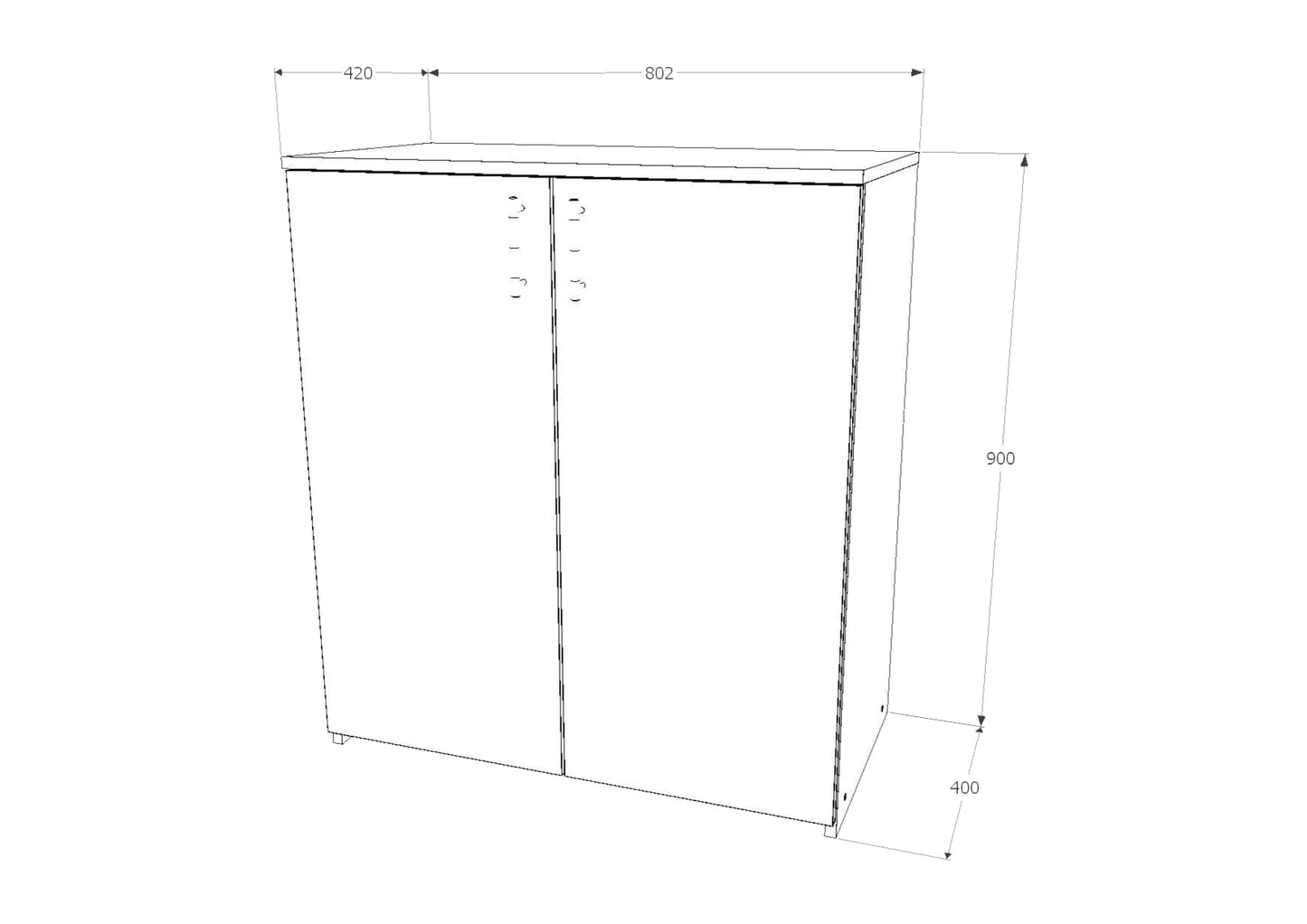 Comoda haaus Creta, 2 Usi, Stejar Sonoma, 80 x 42 x 90 cm