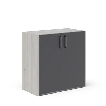 Comoda haaus Malmo, 2 Usi, Stejar Alb/Antracit, 81 x 42 x 80 cm