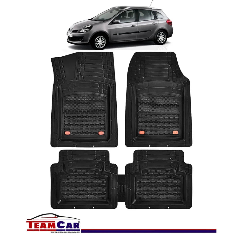 Covorase Auto TeamCar® Tip Tavita Compatibile Renault Clio III Grandtour Break (2007-2014) Negru Material Rezistent - 221.ro