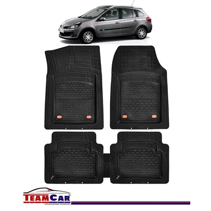 Covorase Auto TeamCar® Tip Tavita Compatibile Renault Clio III Grandtour Break (2007-2014) Negru Material Rezistent - 221.ro