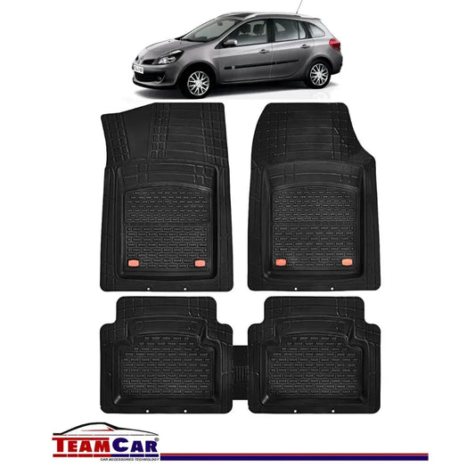 Covorase Auto TeamCar® Tip Tavita Compatibile Renault Clio III Grandtour Break (2007-2014) Negru Material Rezistent - 221.ro