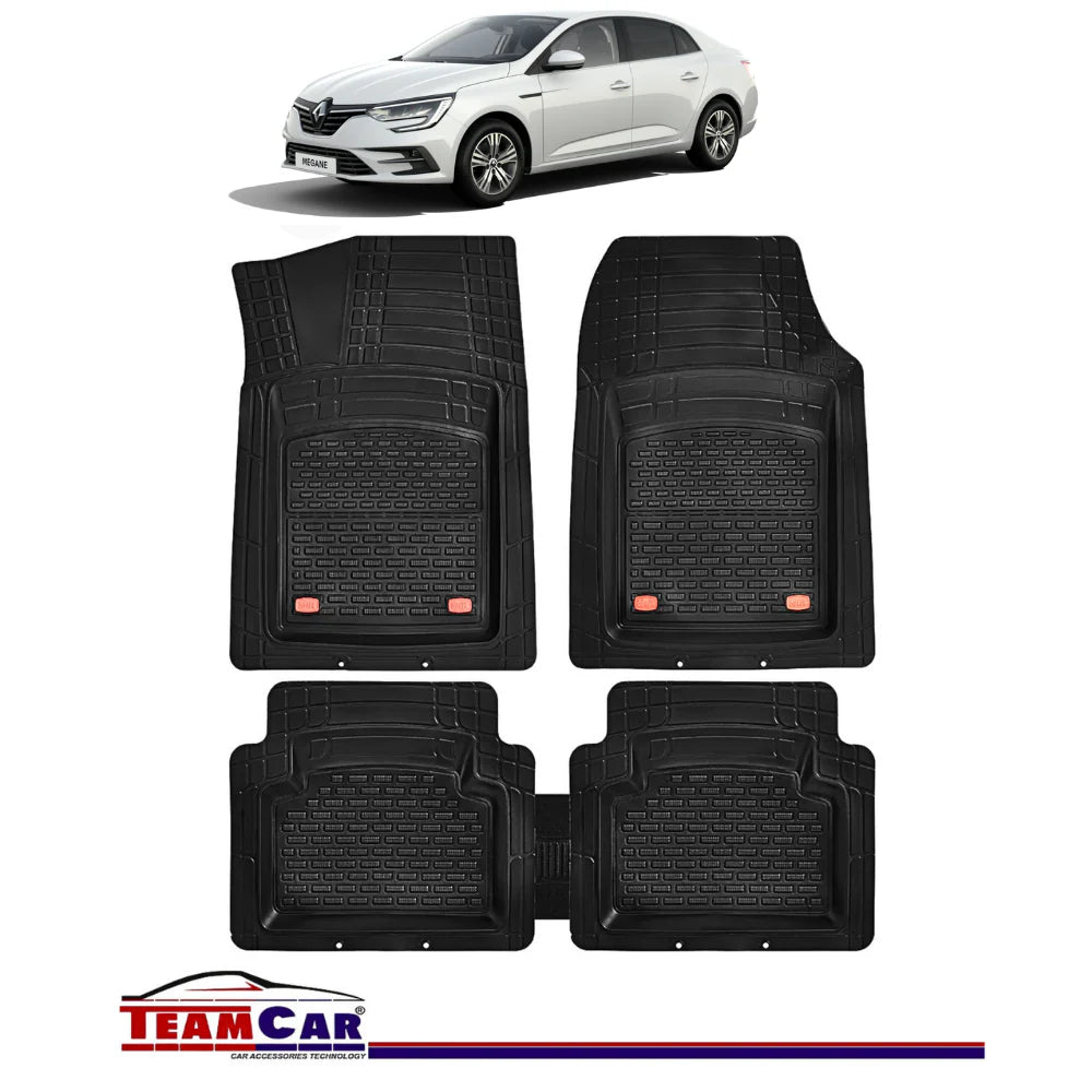 Covorase, Presuri Auto TeamCar® Tip Tavita Compatibile Renault Megane IV Sedan Berlina (2016-prezent) Negru Material Rezistent