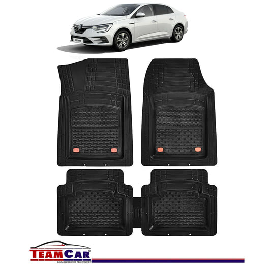 Covorase, Presuri Auto TeamCar® Tip Tavita Compatibile Renault Megane IV Sedan Berlina (2016-prezent) Negru Material Rezistent