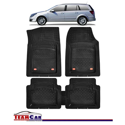Covorase Auto TeamCar® Tip Tavita Compatibile Opel Astra H Caravan (2004-2014) Negru Material Rezistent - 221.ro